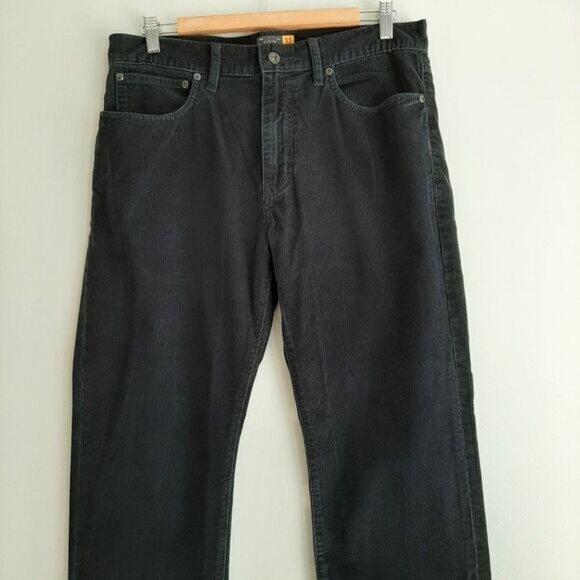 J.CREW 100% Cotton Slim Straight Leg Corduroy Pants Black Men's Sz 32 - Picture 2 of 11